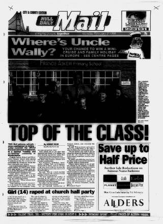 cover page of Hull Daily Mail published on February 2, 1998