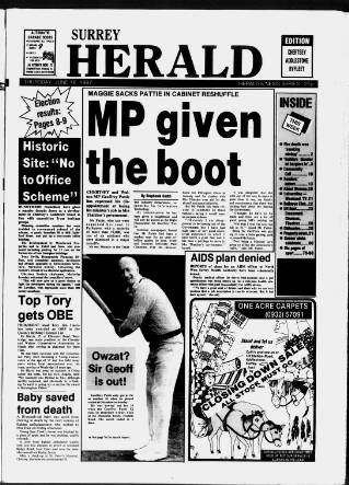 cover page of Surrey Herald published on June 18, 1987
