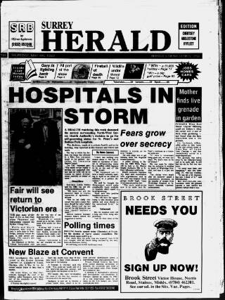 cover page of Surrey Herald published on May 4, 1989