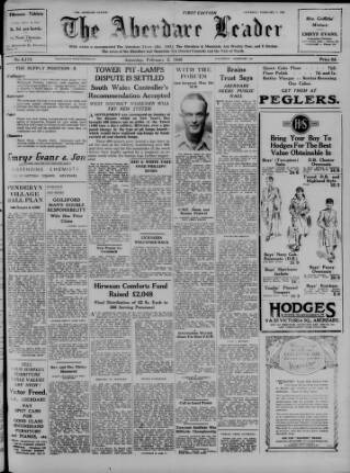 cover page of Aberdare Leader published on February 2, 1946