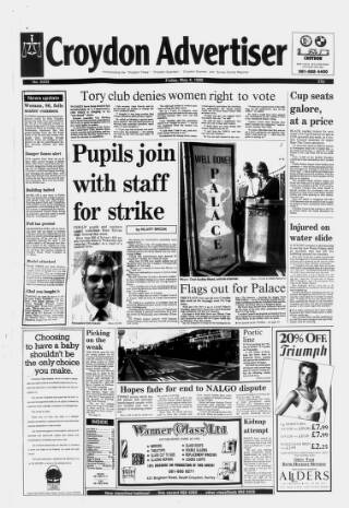 cover page of Croydon Advertiser and East Surrey Reporter published on May 4, 1990