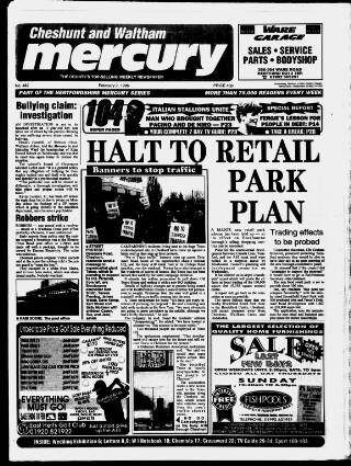 cover page of Cheshunt and Waltham Mercury published on February 2, 1996