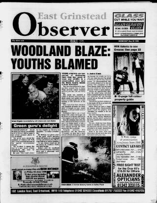 cover page of East Grinstead Observer published on May 26, 1999