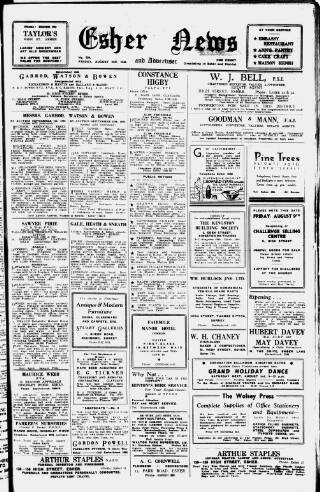 cover page of Esher News and Mail published on August 2, 1946