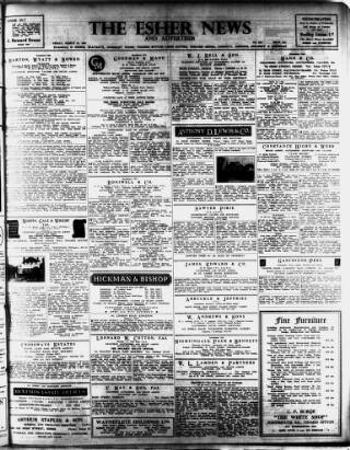 cover page of Esher News and Mail published on March 19, 1954