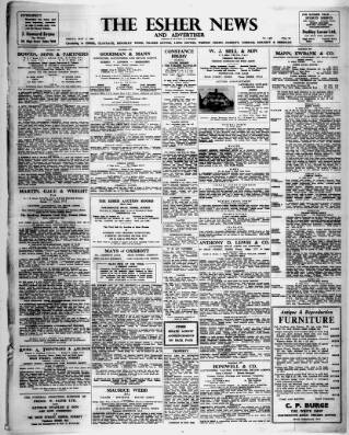 cover page of Esher News and Mail published on May 4, 1962