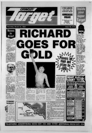 cover page of Grimsby Target published on March 19, 1987