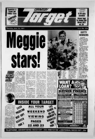cover page of Grimsby Target published on June 18, 1987