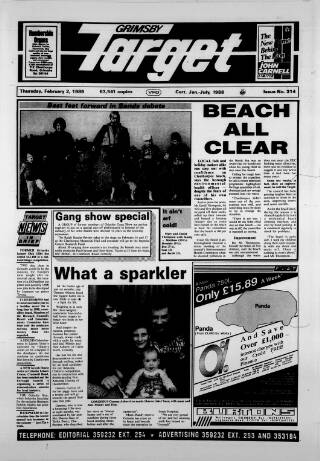 cover page of Grimsby Target published on February 2, 1989