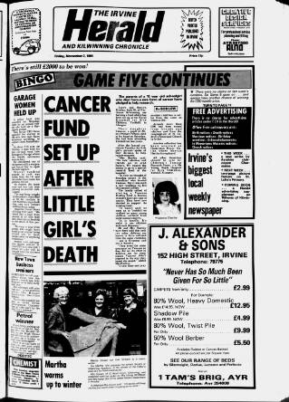 cover page of Irvine Herald published on November 2, 1984