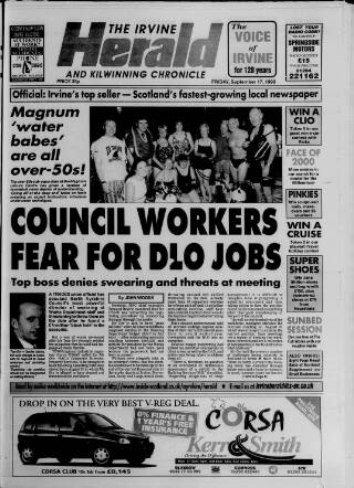 cover page of Irvine Herald published on September 17, 1999