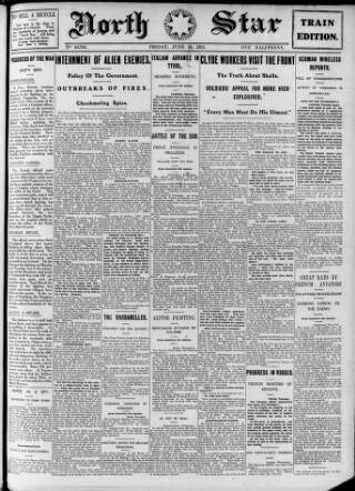 cover page of North Star (Darlington) published on June 18, 1915