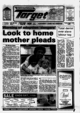 cover page of Scunthorpe Target published on August 2, 1990