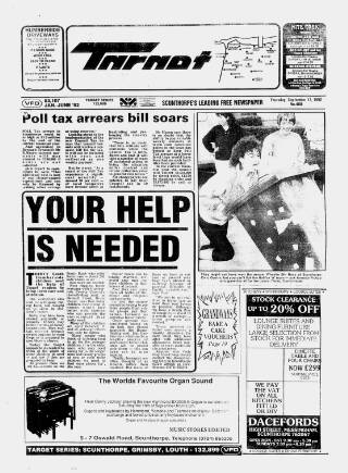 cover page of Scunthorpe Target published on September 17, 1992
