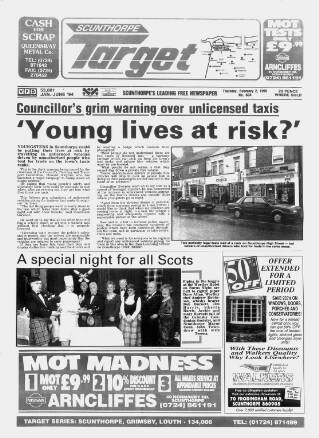 cover page of Scunthorpe Target published on February 2, 1995