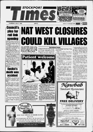 cover page of Stockport Times published on May 2, 1996