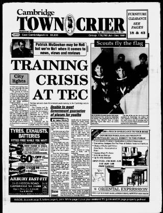cover page of Cambridge Town Crier published on May 2, 1992