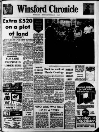 cover page of Winsford Chronicle published on November 2, 1972