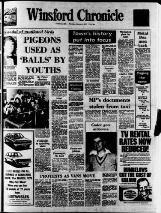 cover page of Winsford Chronicle published on February 2, 1978