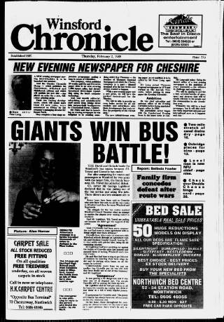 cover page of Winsford Chronicle published on February 2, 1989