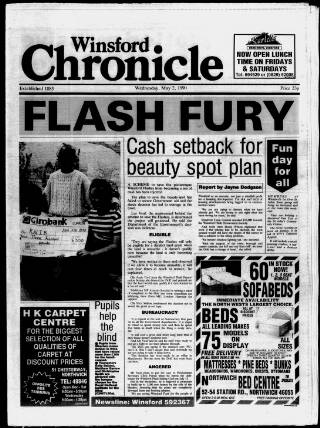 cover page of Winsford Chronicle published on May 2, 1990
