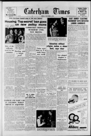 cover page of Caterham Mirror published on November 2, 1951