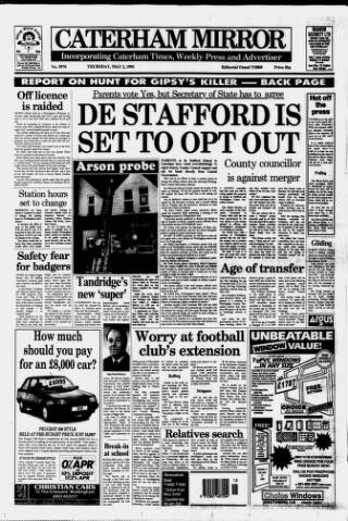cover page of Caterham Mirror published on May 2, 1991