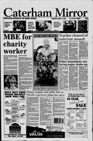 cover page of Caterham Mirror published on June 18, 1998