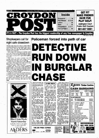 cover page of Croydon Post published on November 2, 1994