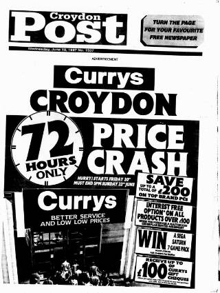 cover page of Croydon Post published on June 18, 1997