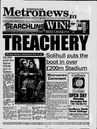 cover page of Birmingham News published on November 2, 1995