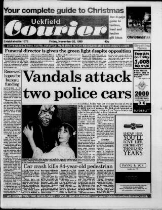 cover page of Uckfield Courier published on November 26, 1999