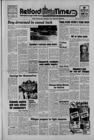cover page of Retford, Gainsborough & Worksop Times published on June 18, 1976