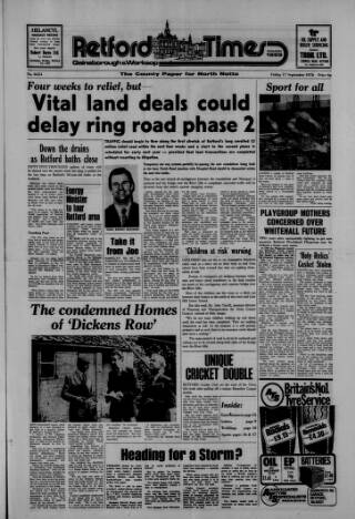 cover page of Retford, Gainsborough & Worksop Times published on September 17, 1976