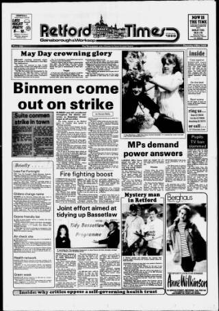 cover page of Retford, Gainsborough & Worksop Times published on May 4, 1989