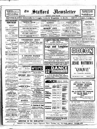 cover page of Staffordshire Newsletter published on March 19, 1938