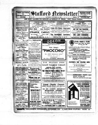 cover page of Staffordshire Newsletter published on November 2, 1940