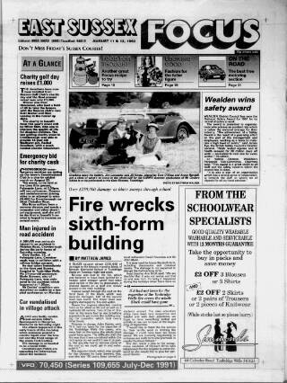 cover page of East Sussex Focus published on August 12, 1992