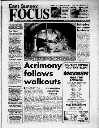 cover page of East Sussex Focus published on September 30, 1992