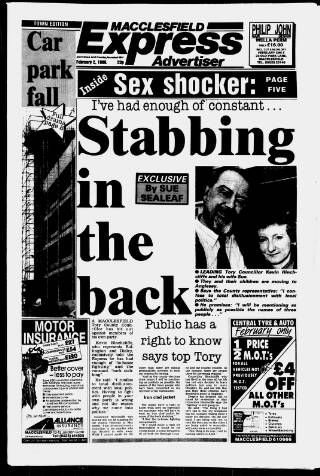 cover page of Macclesfield Express published on February 2, 1989