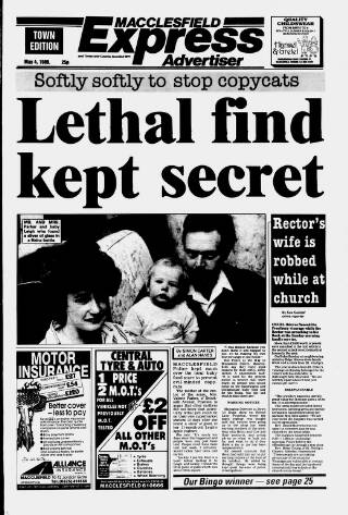 cover page of Macclesfield Express published on May 4, 1989
