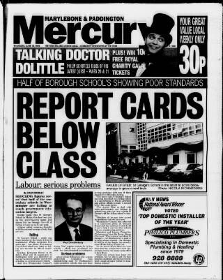 cover page of Marylebone Mercury published on June 18, 1998