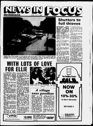 cover page of Sevenoaks Focus published on June 18, 1986