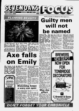 cover page of Sevenoaks Focus published on May 4, 1989