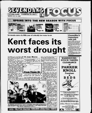 cover page of Sevenoaks Focus published on March 19, 1992