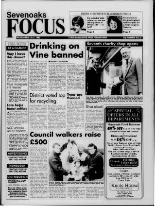 cover page of Sevenoaks Focus published on November 2, 1993