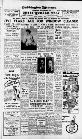 cover page of Paddington Mercury published on November 2, 1951