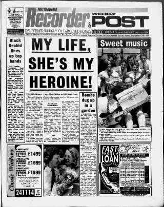 cover page of Nottingham Recorder published on June 18, 1992