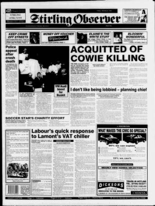 cover page of Stirling Observer published on March 19, 1993