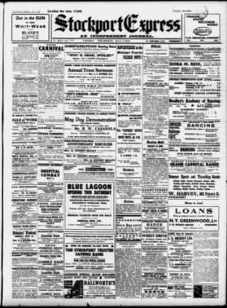 cover page of Stockport County Express published on May 2, 1940